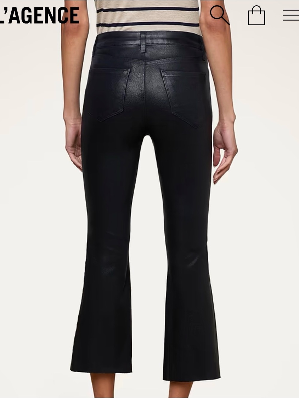 L'AGENCE Black shine Kendra High Rise Jeans size 27